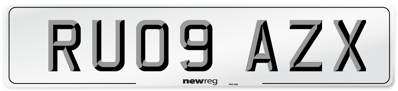 RU09 AZX Number Plate from New Reg